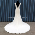 Floral Silk German Glow High Neck Modest White Vintage satin Wedding Dress Mermaid
